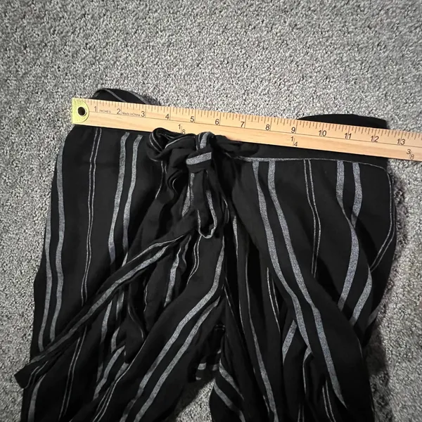Japna‎ Wide Leg Pants Women Small Black Striped Split Leg Palazzo Harem Pants - Image 5