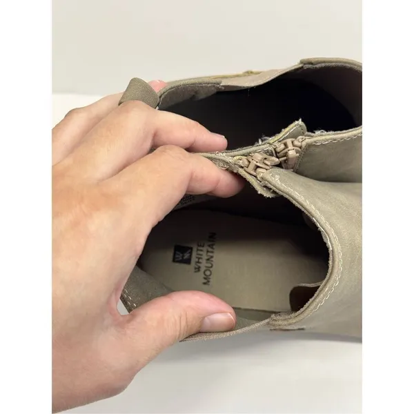 White Mountain Boots Chelsea Style Size 8.5 Womens Taupe Side‎ Zip Booties - Image 9