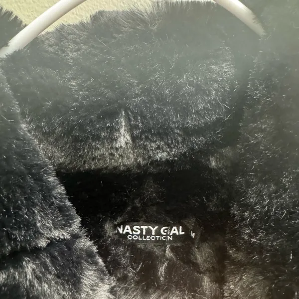 Nasty Gal Women's Black Faux Fur Coat - Image 3