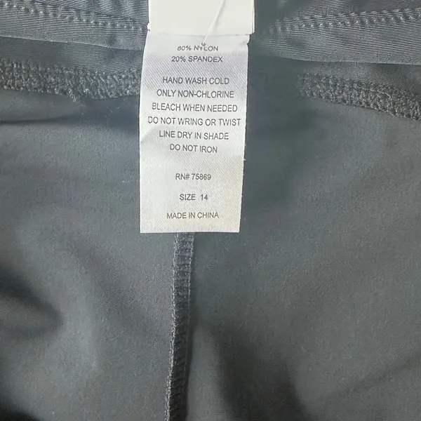 NWT Sweet Escape Swim Skirt Solid Black Full Coverage Zipper Pocket Size 14 - Image 6