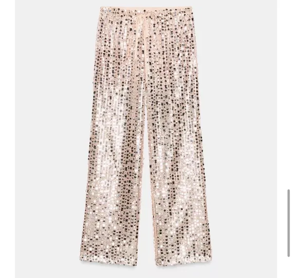 Zara flowy sequin pants. S - Image 7