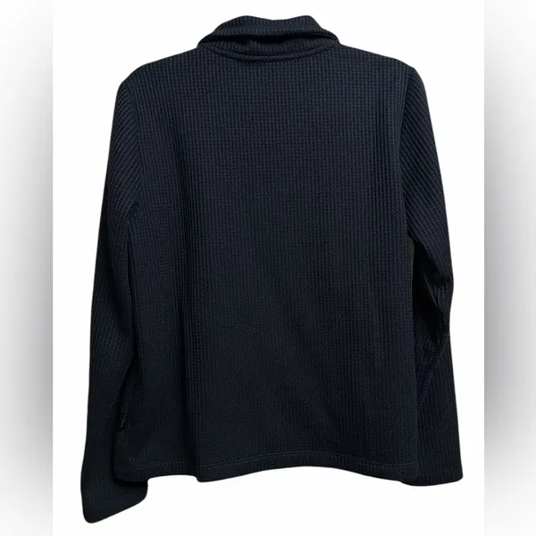 L.L. Bean Dark Blue Women”s Signature Brushed-Back Waffle Anorak - Image 3
