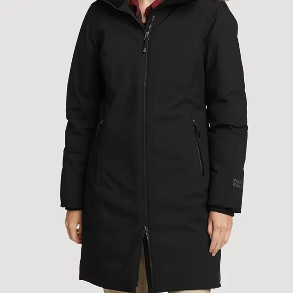 Eddie Bauer Extreme Temp Down filled long stadium coat Black Size Small - Image 15