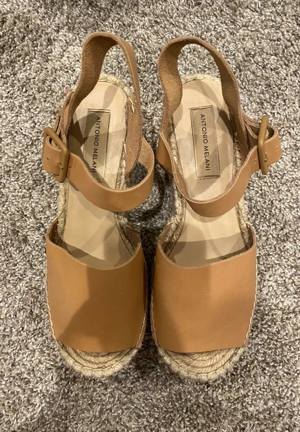 Antonio Melani Bethena leather platform strappy espadrille - Image 2