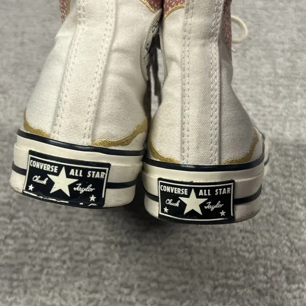 Converse Chuck Shoes Womens 5.5 70s Egret Golden Repair High Top Floral Sneakers - Image 7