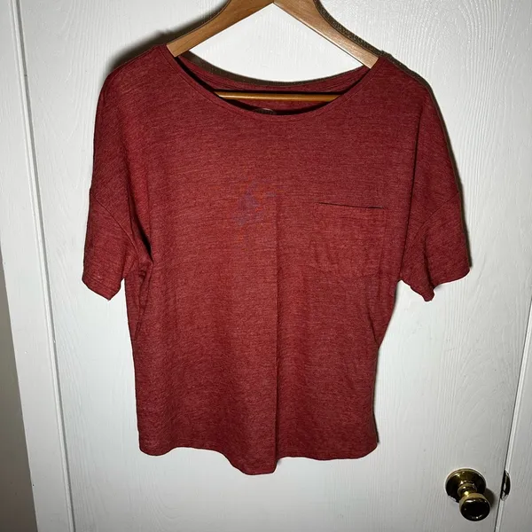 XL Old Navy Coral Linen-Blend Short Sleeve Tee - Image 2