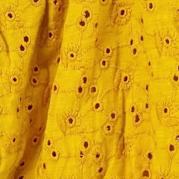 Billabong Womens S Summer Girl Crop Top Sunkissed Yellow‎ Embroidered Eyelet - Image 8