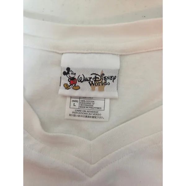 Walt Disney World Women Large White 75Year with Mickey V-Neck Short Sleeve Shirt - Image 4