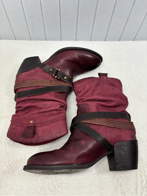 Otbt Women Hay Ride Distressed Leather Western Cowboy Boots Size 9.5m - Image 5