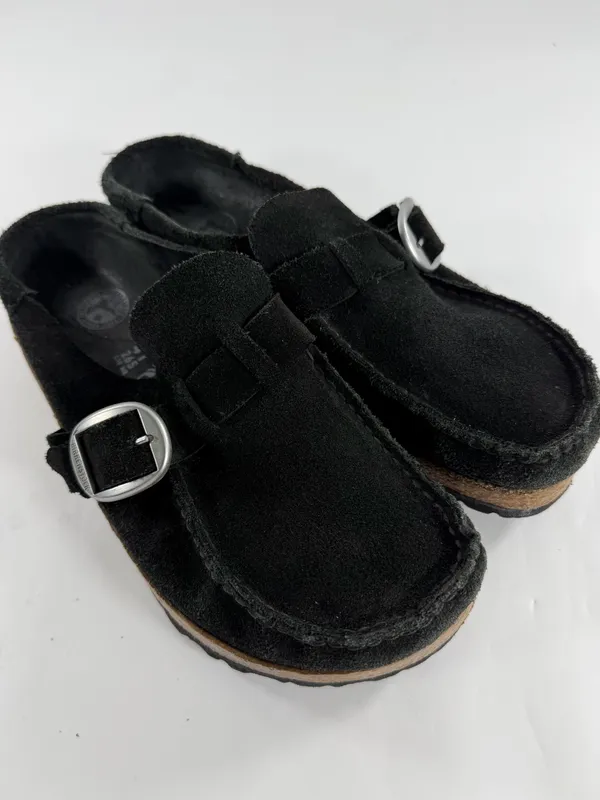 Birkenstock Buckley Black Suede Clogs Mule Shoes EU 41 Narrow - Image 2
