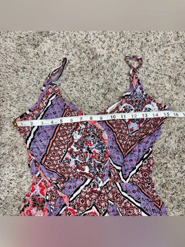 Cotton Candy LA Floral Paisley Spaghetti Strap Cropped Wide Leg Jumpsuit Small S - Image 8
