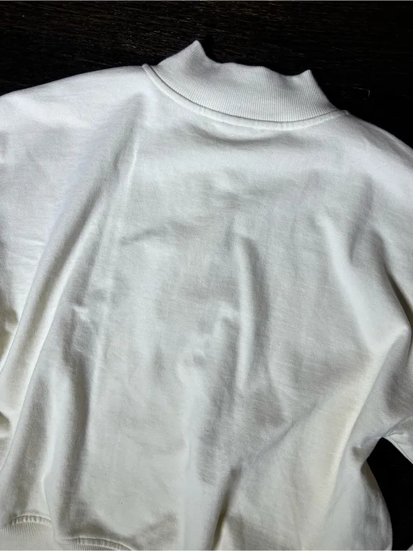Calia Cream Mock Henley Sweatshirt Boxy Size Large - Image 8
