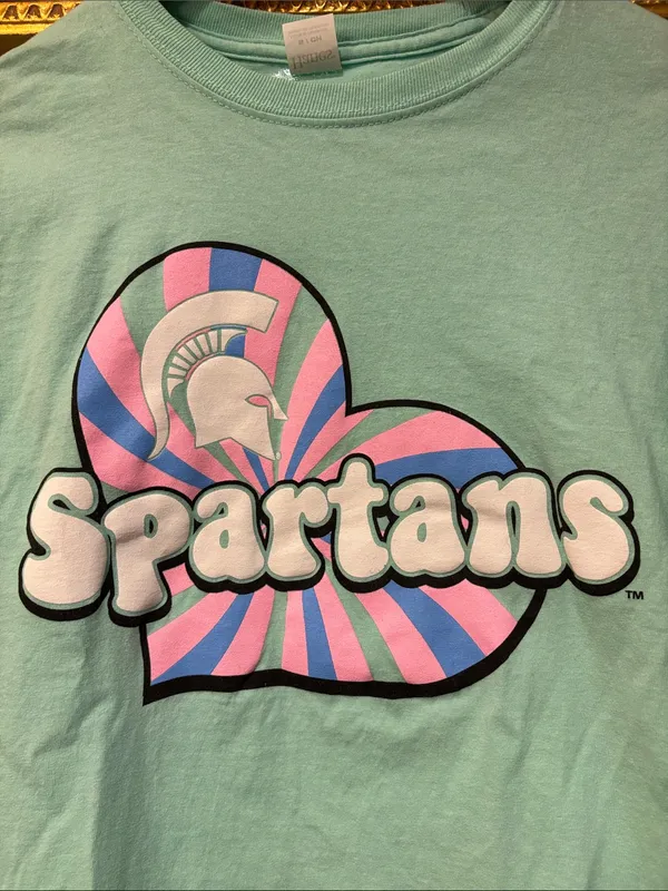 Hanes MSU Spartans Mint Green Long Sleeve Tee - Size S - Image 2
