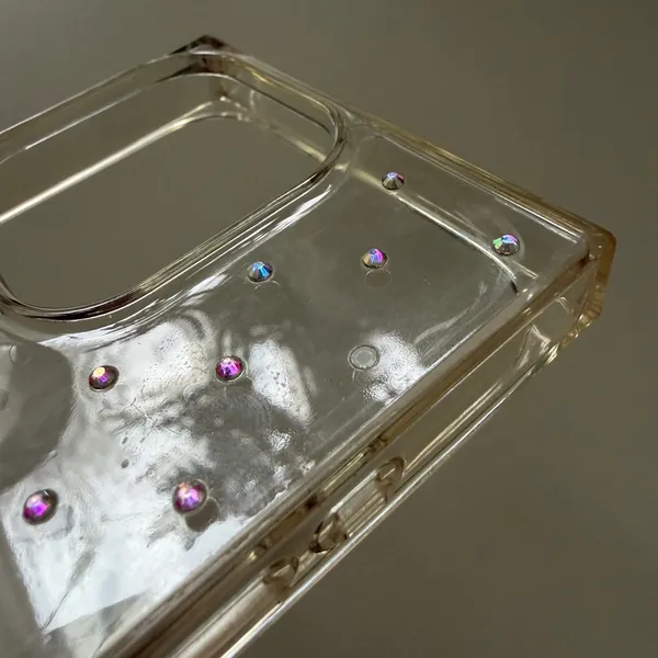 Elegant White Rhinestone iPhone 15 Pro Phone Case - Image 3