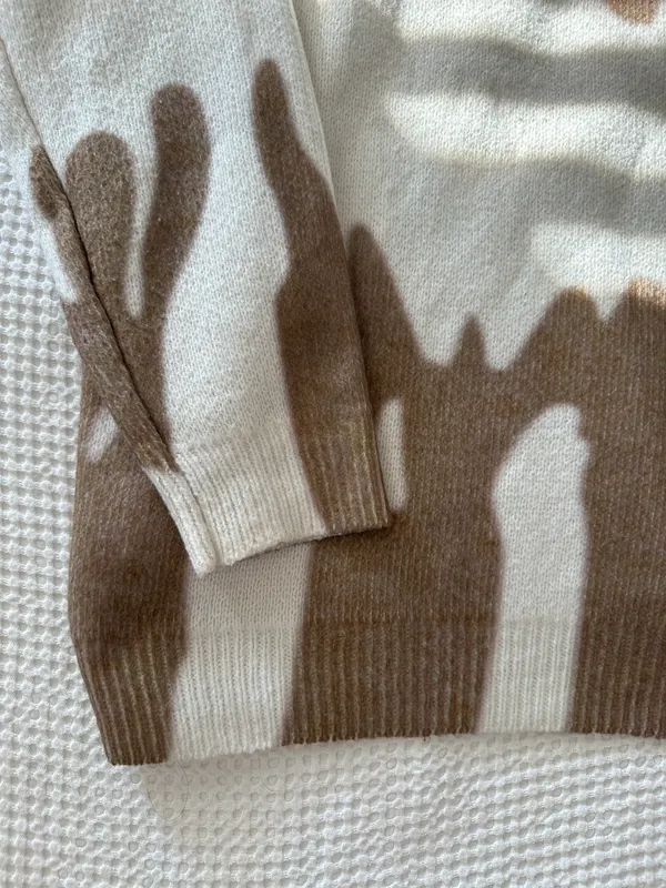 Oversized Cream Sweater Tan Size L - Image 7
