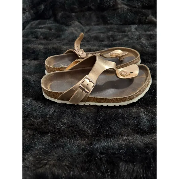 BIRKENSTOCK Gizeh Rose Gold Birko-Flor SANDALS Slide Thong Womens Sz 37 US‎ 6 - Image 3