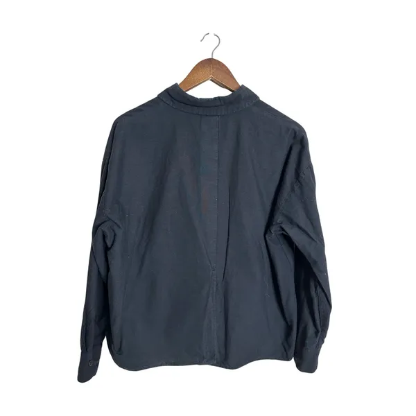 Djerf Avenue Breezy Shirt in Black size XS Relaxed Cotton Button Front - Image 2