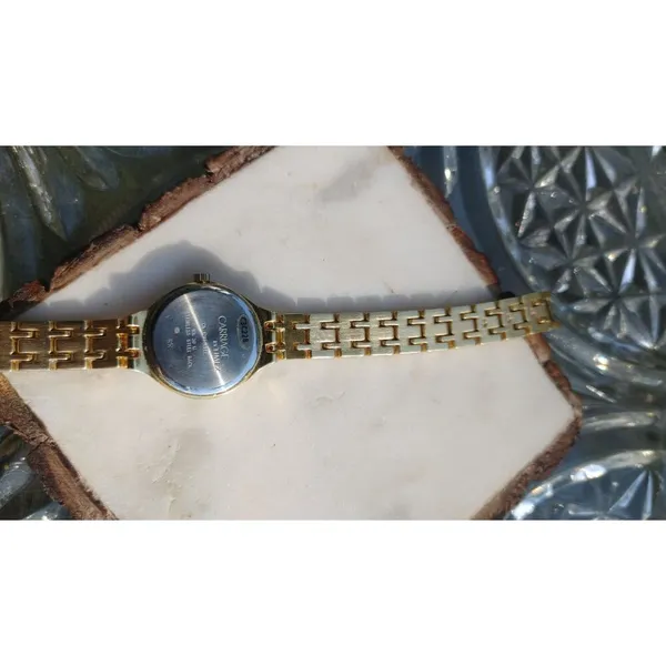 Carriage Timex Quartz Ladies Gold-Tone Watch Chain-Link Bracelet - Image 11