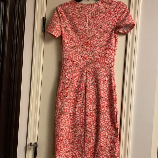 New Zara red button down floral midi dress size S MA - Image 7