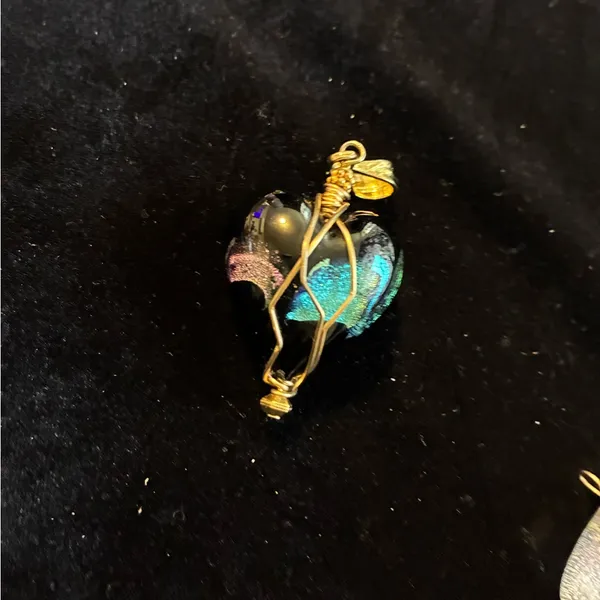 Multicolor Glass Pendant Set and 1 glass ring size 8 - Image 7