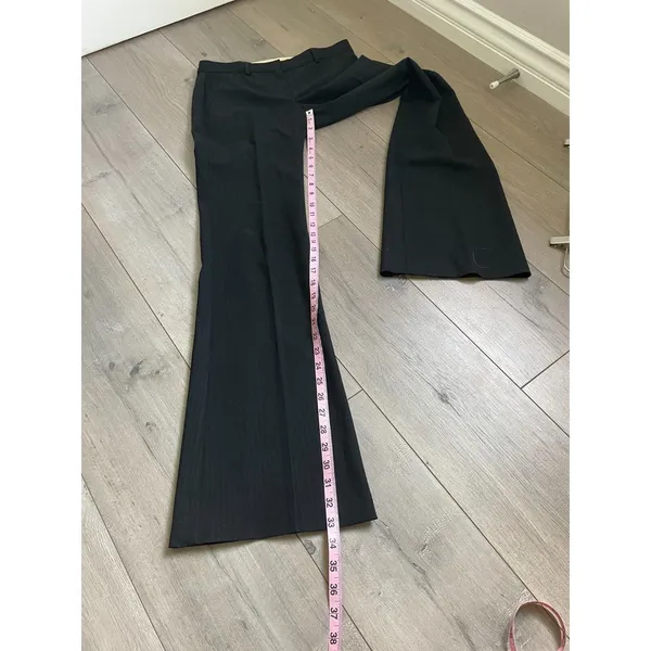 Theory Womens Black Flare Leg Pocket Trousers pinstripe Pants Size 2 - Image 8