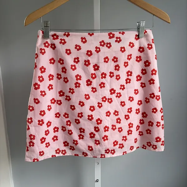 PRINCESS POLLY pink red floral short mini skirt Sm - Image 3