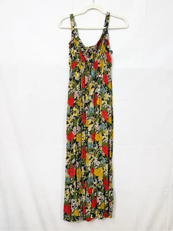 Natural Life Elizabeth Maxi Dress Black Red Poppy Floral Bohemian Hippie Boho - Image 3