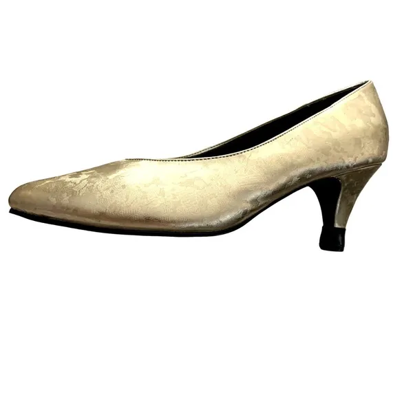 Premiere Collection Carolyn Gold Print Ballroom Dance Shoes Smooth Modern Waltz - Image 2
