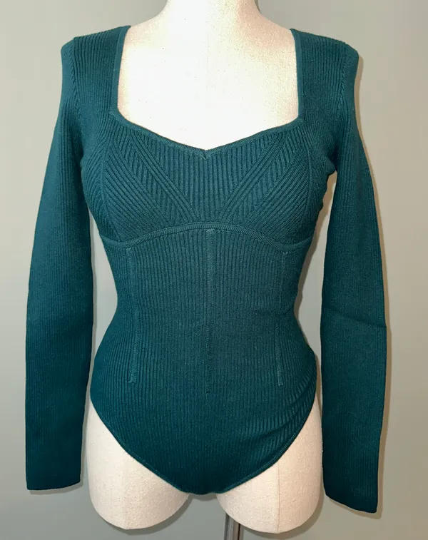 Abercrombie Corset Sweetheart Sweater Bodysuit - Image 3