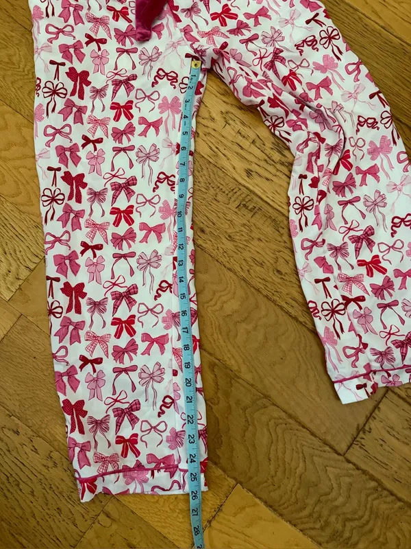 S - SIMPLY SOUTHERN Collection - Pink bows Button-Up Pajama Set - Image 7