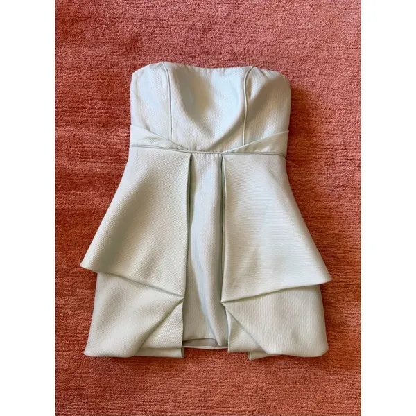 Tibi Simona Mint Green Strapless Structured Dress Size 4 - Image 2