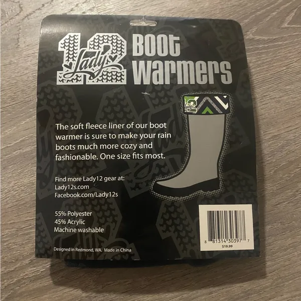Seattle Seahawks Lady 12 Boot Warmers Cuff Socks Topper NWT Green Blue - Image 4