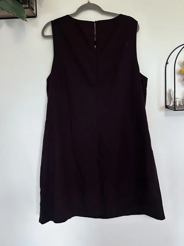 NWT Gap Brown Linen Blend Sleeveless Crewneck Knee Length Shift Dress XL Tall - Image 2