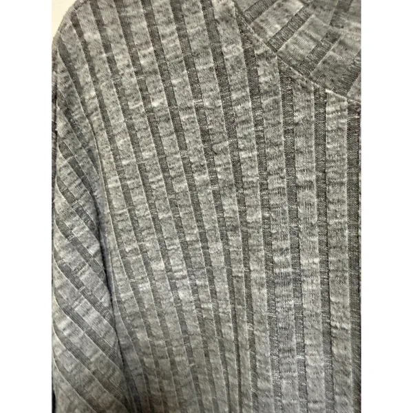 Billabong Womens Gray Ribbed Cropped Long Sleeve Top Relaxed Large L - Image 6