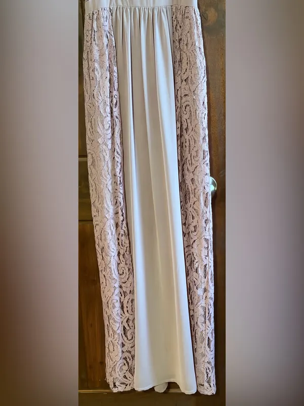 BCBGeneration light lavender Lace-Panel Maxi Dress in Pale Blush - Image 3