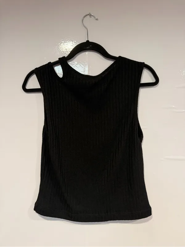 Black Ribbed NWT Urban Outfitters Asymmetrical Cutout tank Top - Image 4