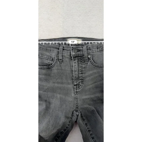 Madewell 9 Inch High Rise Skinny Jean 26 Faded Black Ripped Knee Raw Hem - Image 8