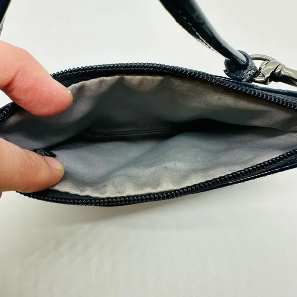 Coach Women's Dark Blue Poppy Patent Leather Coin Wristlet Purse - Image 7