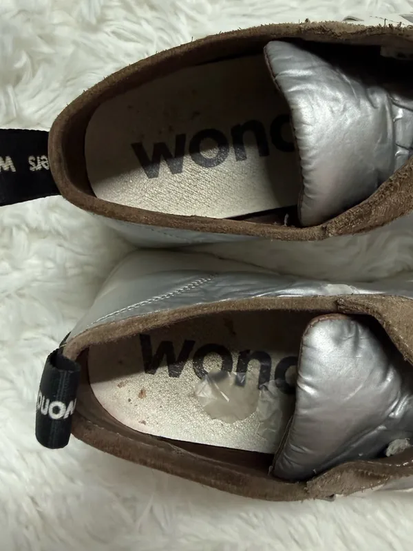 Wonders Women’s Sneakers EU 39 US 8.5 Silver Taupe Suede Platform - Image 8