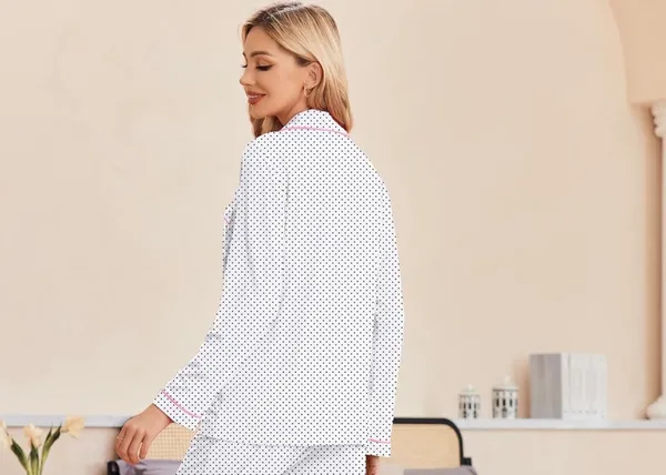Ekouaer Polka Dot Pajama Top - Image 3