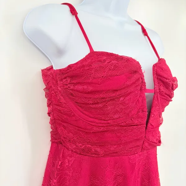 Layered with Love Mini Lace Dress Sz M New Red Hoco Coquette Corsette Fit Flare - Image 4