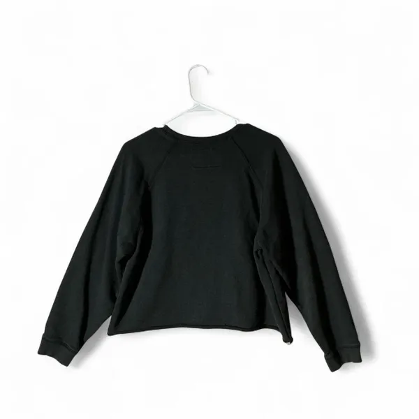 Smith + Rogue Black Cropped Raglan Sweatshirt 100% Tanguis Cotton‎ L Gorpcore - Image 2