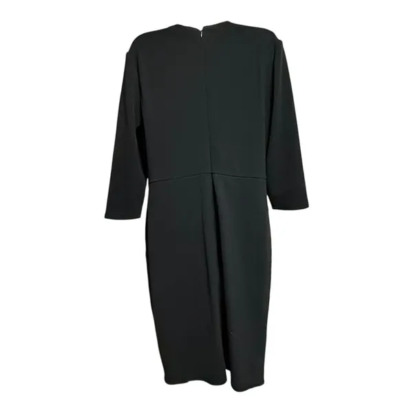 Black Cocktail Dress Satin Bow Waist Lace Inset 3/4‎ Sleeve Elegant Evening - Image 5