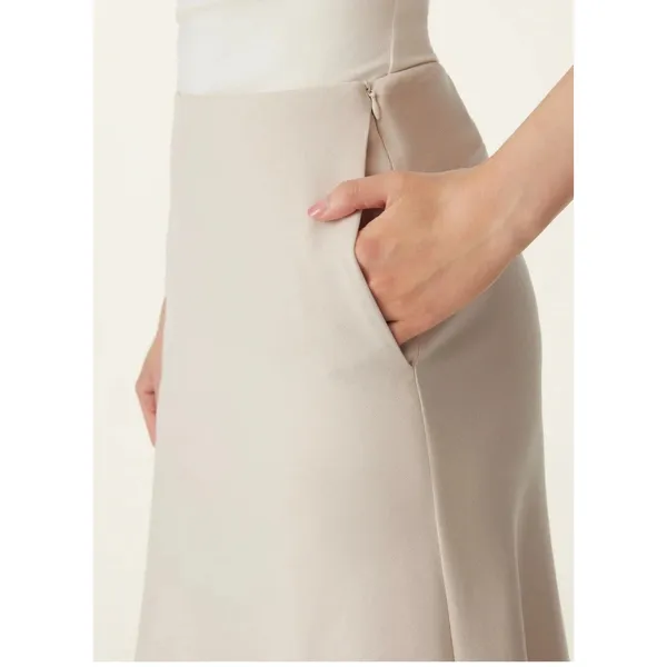 OGL Womens Beige Neutral High Waist Elastic A-Line Midi Skirt Size S - Image 2