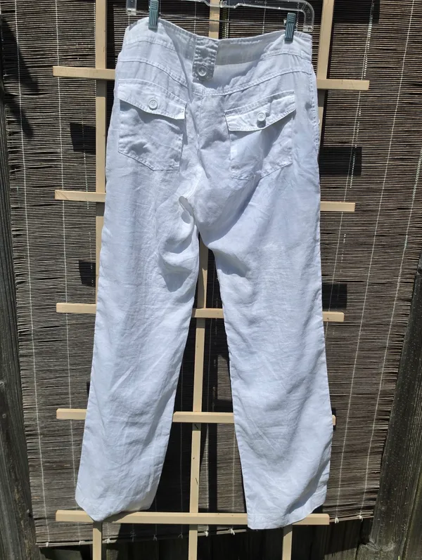 Forever 21 White Linen Pants M - Image 7