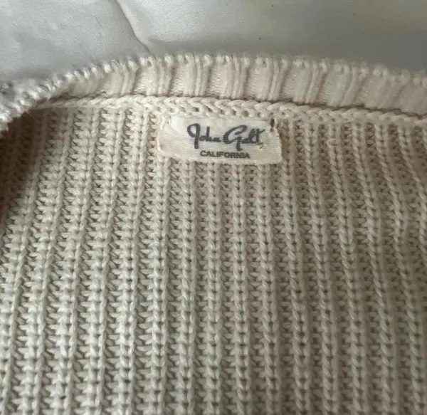 John Galt Cream Cropped Brandy Melville Cardigan - Image 4