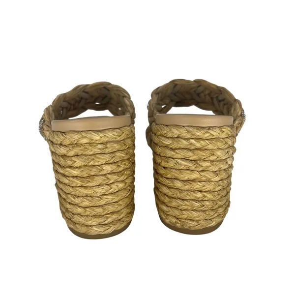 Stuart Weitzman Lana 85 Raffia Crystal Slide Sandals Estimated Size 9 - Image 11