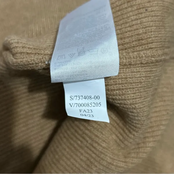 Banana Republic Factory Johnny Collar Sweater Brown Sugar Large Neutral Minimal - Image 8