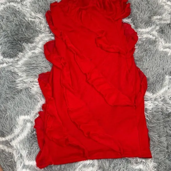 Red ruffle‎ dress size Xs Red - Image 4