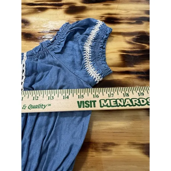 Lush Clothing Denim Dress Women Stretchy Comfortable Size Large Preppy‎ Beach Travel City - Image 5